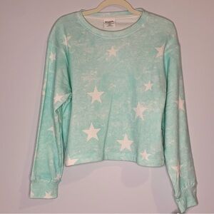 Dreamsicle Mint Green Sweatshirt with Subtle White Stars and Shading NWT